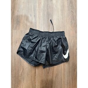 Nike Running Shorts Black‎ White Swoosh Logo Lightweight Athletic Sportswear